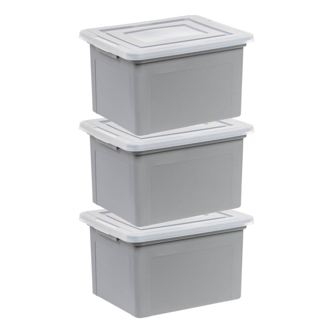 Plastic File Boxes (Set of 3) IRIS USA, Inc.