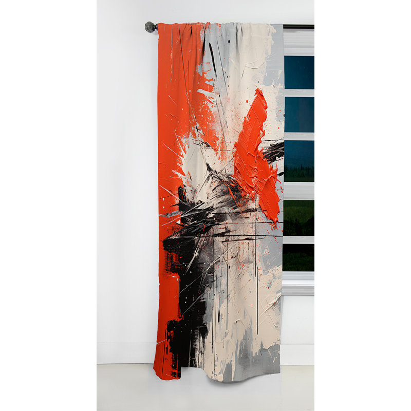 Noella - Rideau Collages - Rideau occultant abstrait - 1 panneau, L 52 po x L 84 po