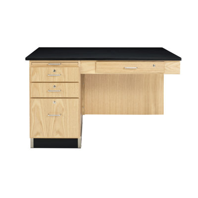 Diversified Woodcrafts 48 in. L x 30 in. W Rectangle Resin Instructor's Desk with Sink Included