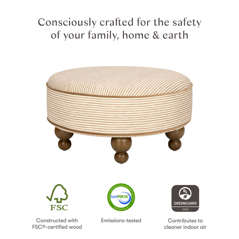 Astre Ottoman by Nate Berkus, Perf Bronze Stripe Eco-Crossweave