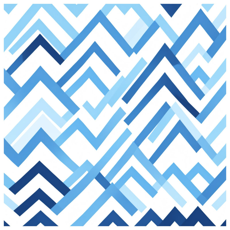 Couvertures bleues à motif de chevrons, L 50 po x H 60 po