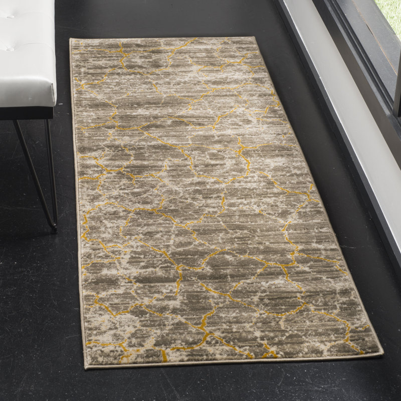 Tapis à motif abstrait Sorrentino Porcello, Tapis de couloir 2 pi 4 po x 6 pi 7 po