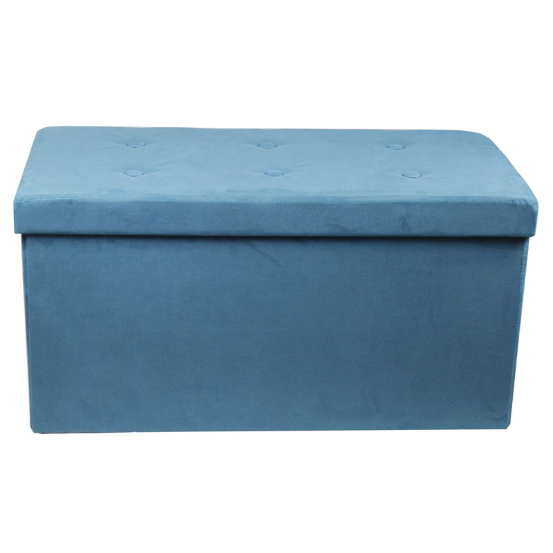 Sorbus Faux Suede Storage Bench, Medium, Teal