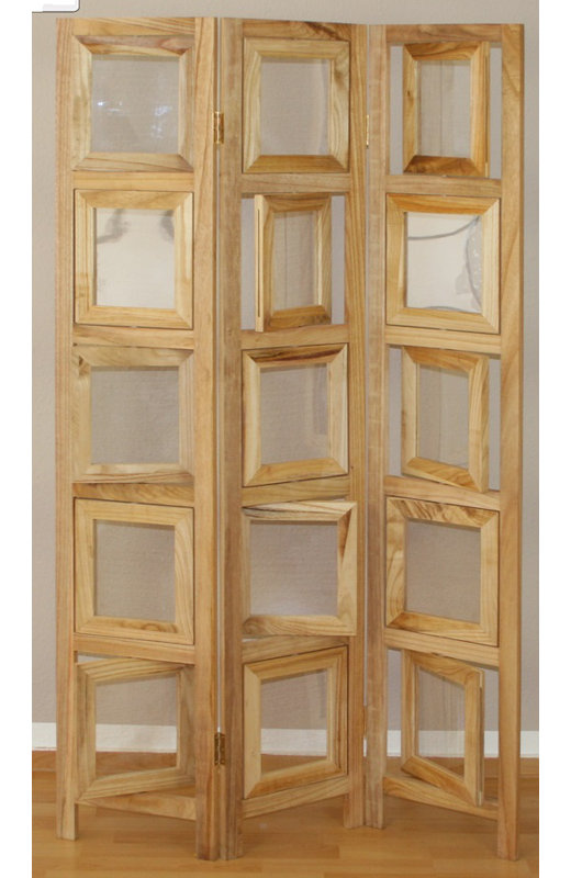Rainey 3 Panel Room Divider, Natural colour