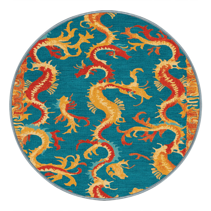  Tapis hawaïen lavable Seahores, Rond 5 pi