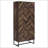 Rustic Oak And Gunmetal 8-Shelf Accent Cabinet-910401382