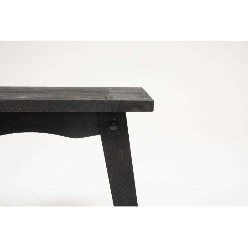 Table d'appoint d'extérieur en bois massif l 19,6 po Polett , Noir