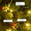 HOMCOM Prelit Artificial Pencil Christmas Tree with Red Berry Green-1273010728