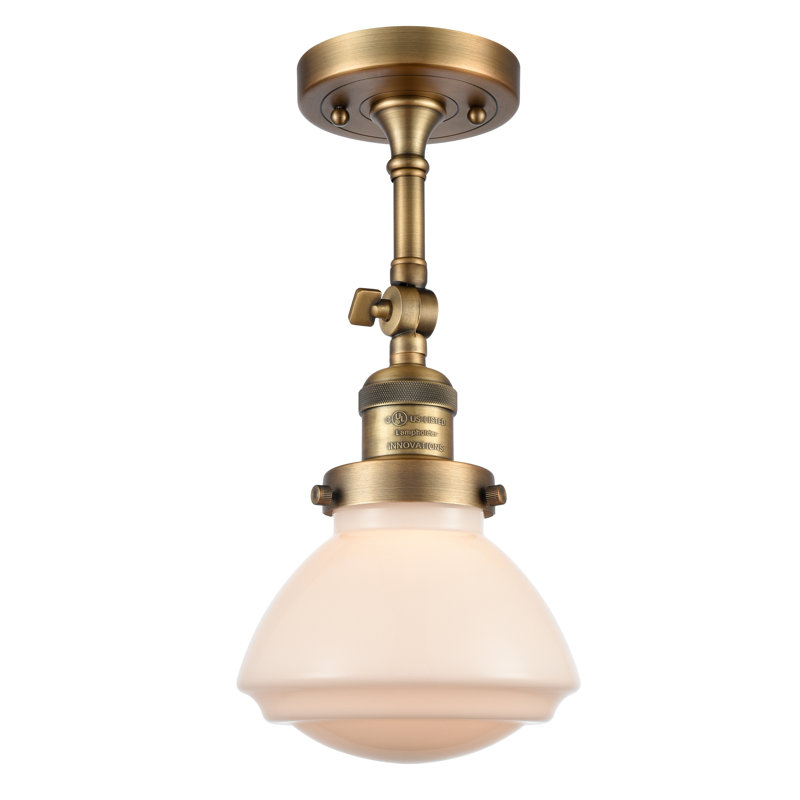 Plafonnier semi-encastré 1 lumière 6,75 po Chesterville, Ampoule DEL 6 watts Vinage, Grainé, Laiton brossé