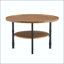 Ensemble de tables basses rondes 2 pièces avec tablette de rangement