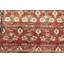 Tapis rouge semi-antique à motif floral authentique 4 pi 6 po x 6 pi 7 po