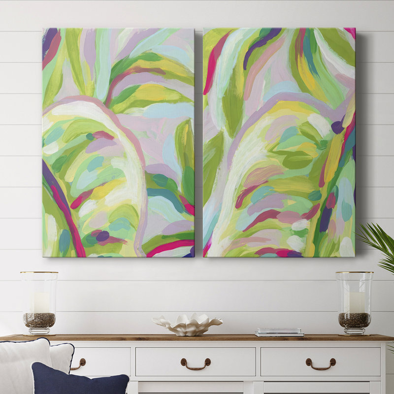 Bright Tropical Abstraction III-Premium Gallery Wrapped Canvas -Ready to Hang, 60" H x 80" W