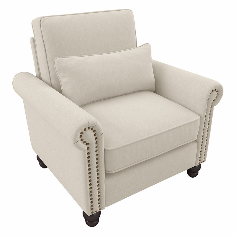 Atifah Upholstered Armchair, Cream Polyester