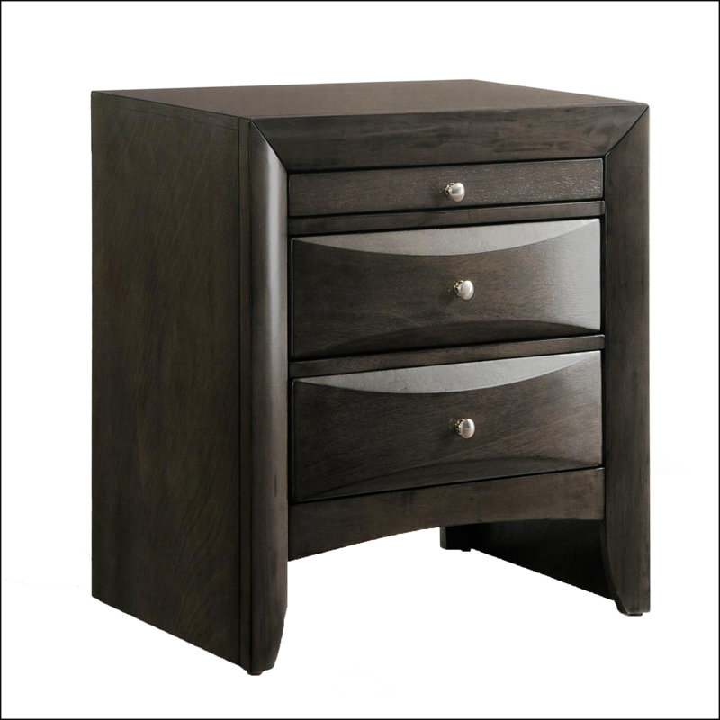 Table de chevet 2 tiroirs Grey Oak