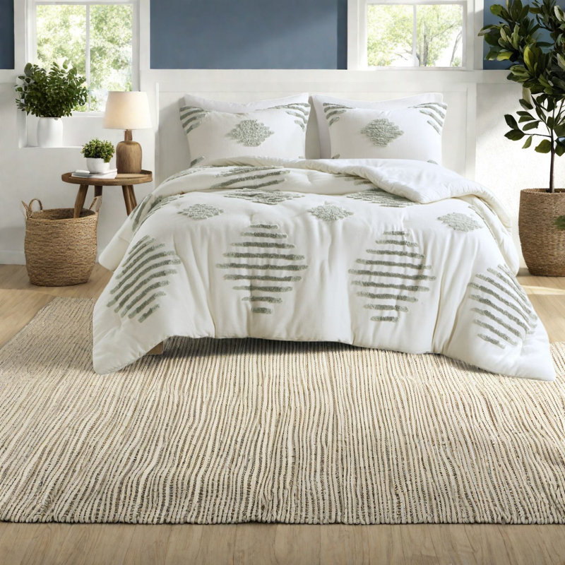 Ensembles de literie de qualité supérieure en mélange de coton très grand confort chenille moderne