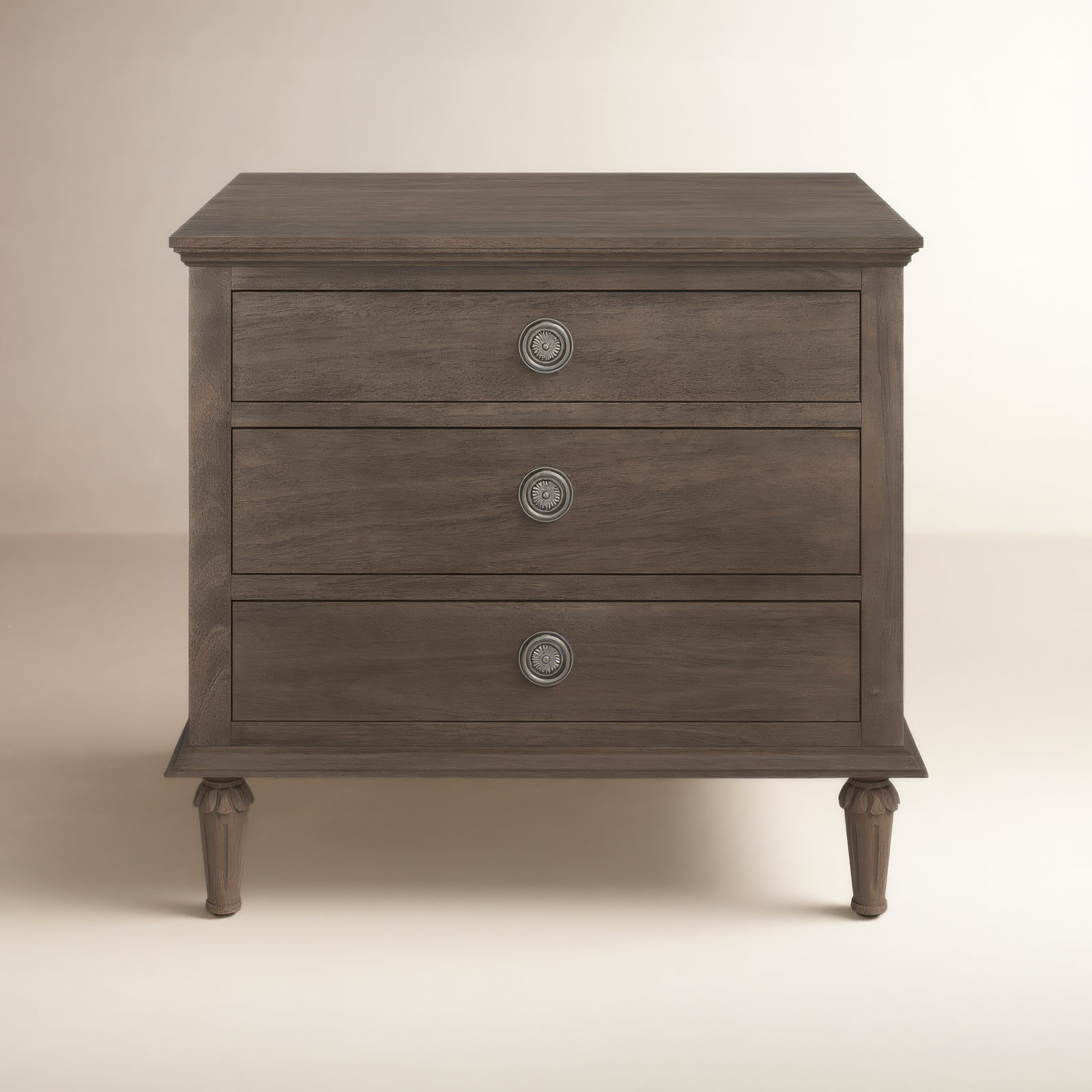 Hubbard 3 - Drawer Nightstand, Ash Brown