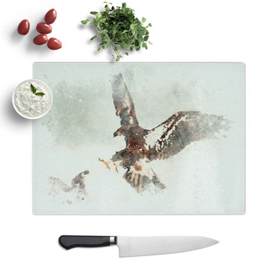 Glass Eagle Attack in Abstract Chopping Board