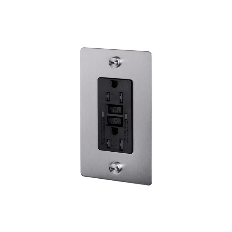 Prise de courant 1G GFCI / sans logo, Acier Inoxydable