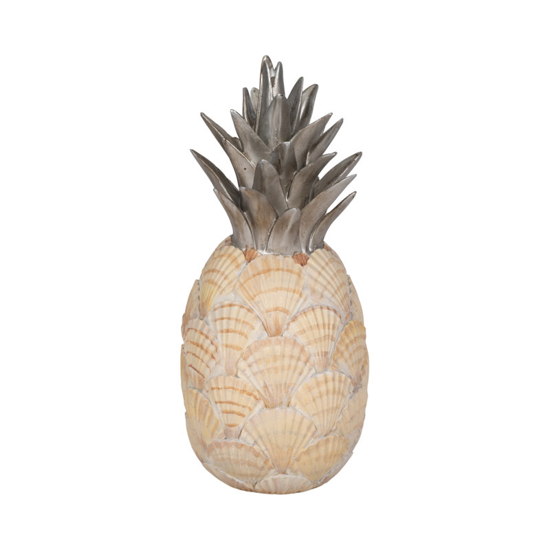 Pièce décorative unique d'ananas en coquillage de 12 pouces Osiris Sagebrook Home