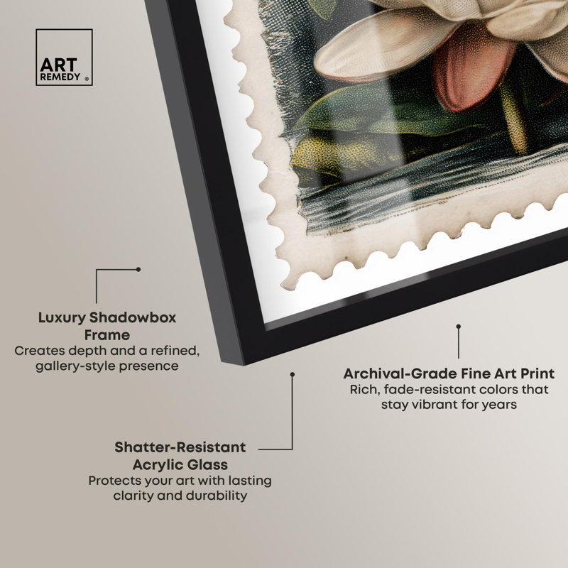 «Urban Bloom II Shadowbox Print» par Art Remedy, H 13 po x l 13 po, Noir