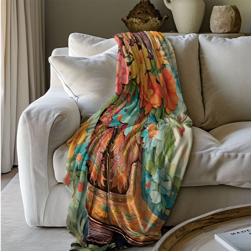  Couverture Vibrant Wildflower Kick, Grand lit
