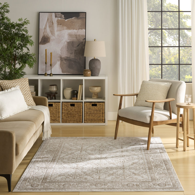 Tapis ivoire taupe Lafever, Rectangle 5 pi 3 po x 7 pi