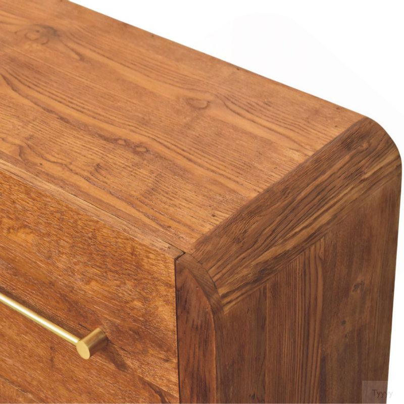 Commode 4 tiroirs Oakline en bois massif, brun, 4 tiroirs, Noyer