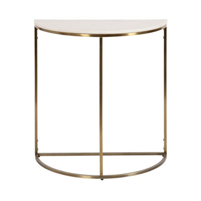 Marble and Metal Half-Circle Console Table