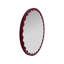 Miroir rond Santosh bordeaux brillant festonné-449789072