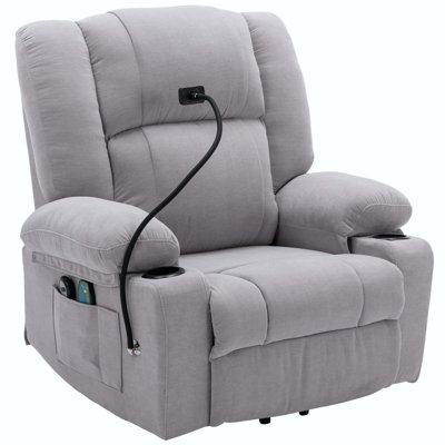 Power Electric Lift Recliner Chair with Massage and Heating Functions -  Latitude RunÂ®, 780A6DEE285E4ED0905A689BFB3F70E0