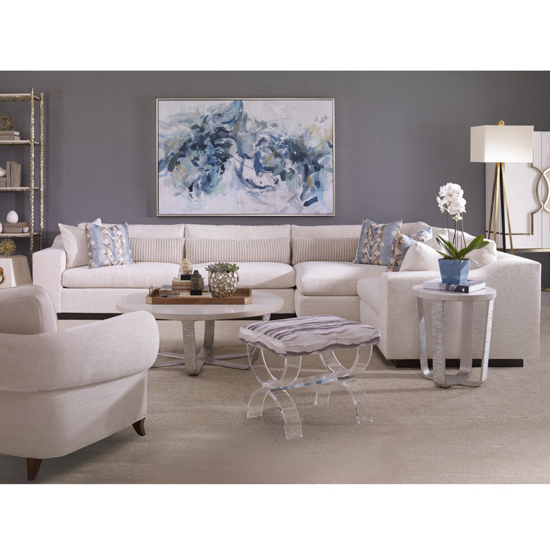 Modular Sectional, Elise Linen Polyester Blend, American Walnut