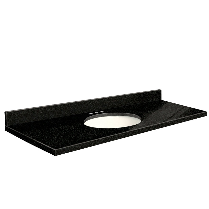 Dessus de salle de bain simple 61 po meuble-lavabo, Décalé de 8 po, Blanc, Vert Uba