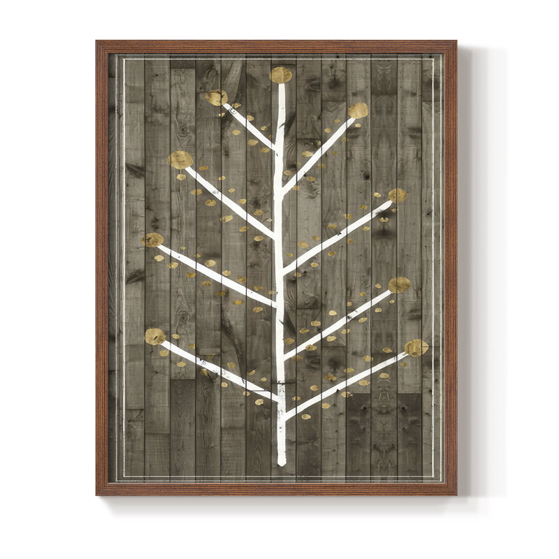 Impression encadrée Wooded White Christmas Collection B - Bois massif, H 11 po x l 9 po, Noyer