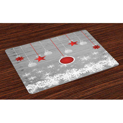 Ochlocknee Christmas Stars Baubles Snow Placemat