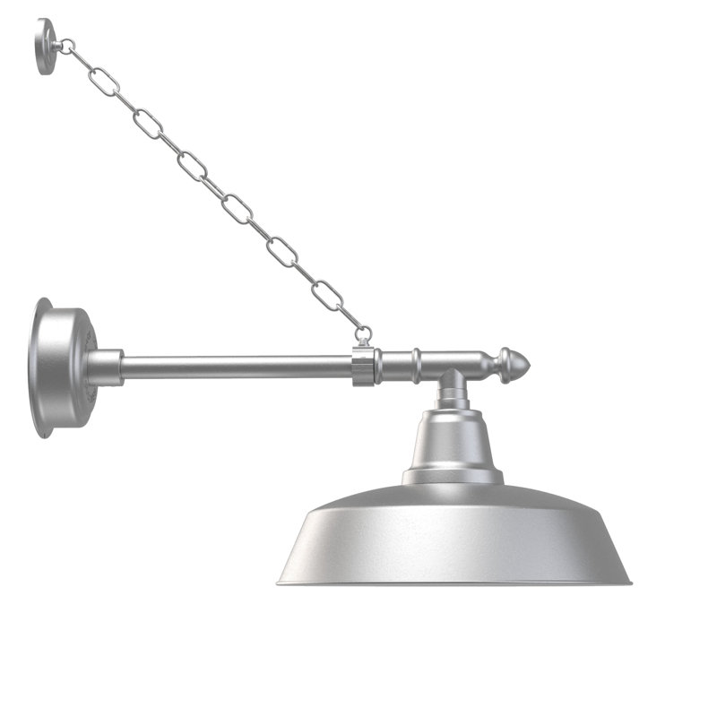 Vandervliet LED Wall Light, 12" H x 16" W x 29" D, Galvanized Silver
