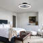 Ventilateur de plafond encastré à intensité variable de 20 po avec lumières DEL Demaury-2140420710