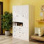 Armoire-penderie moderne blanche avec tiroirs et tablettes