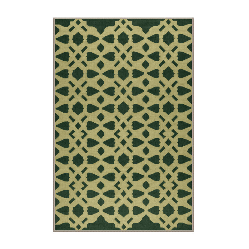 Machine Washable Trellis Brown Area Rug, Rectangle 2' x 3'