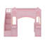 Lit mezzanine de style princesse avec bureau d'étude réglable, escalier de rangement, éclairage à DEL et tablettes décoratives - lit double en bois-1664137012