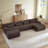Cloud Couch Convertible U-Shape Sectional Sofa with Ottoman, No Assembly Required