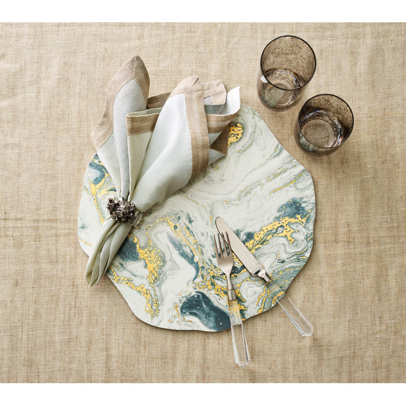 Cosmos Placemat, Ivory/Gold/Silver