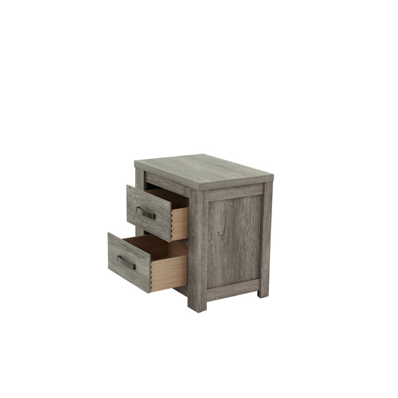 Table de chevet en chêne gris 23,61 po x 17,04 po 25,48 po, bois 24 po 17 po 25 po, fabrication de qualité