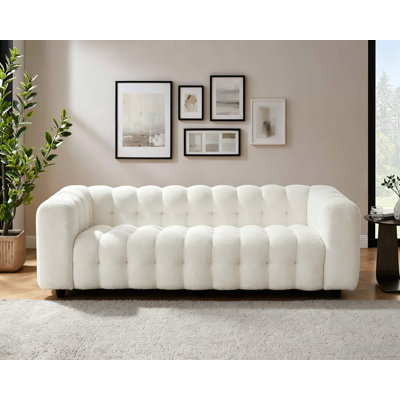 Lavance 89.4" W Tufted Bouclé Sofa 