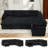 110" Modular Chenille Sofa With Usb Charging Ports, Sectional U-Shaped Sofa With Pull-Out Bed, Sleeper Couch With Storage Chaise For Living Room-928420308