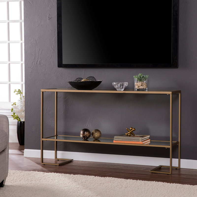 Console étroite Horten Glam - doré avec miroir, Doré