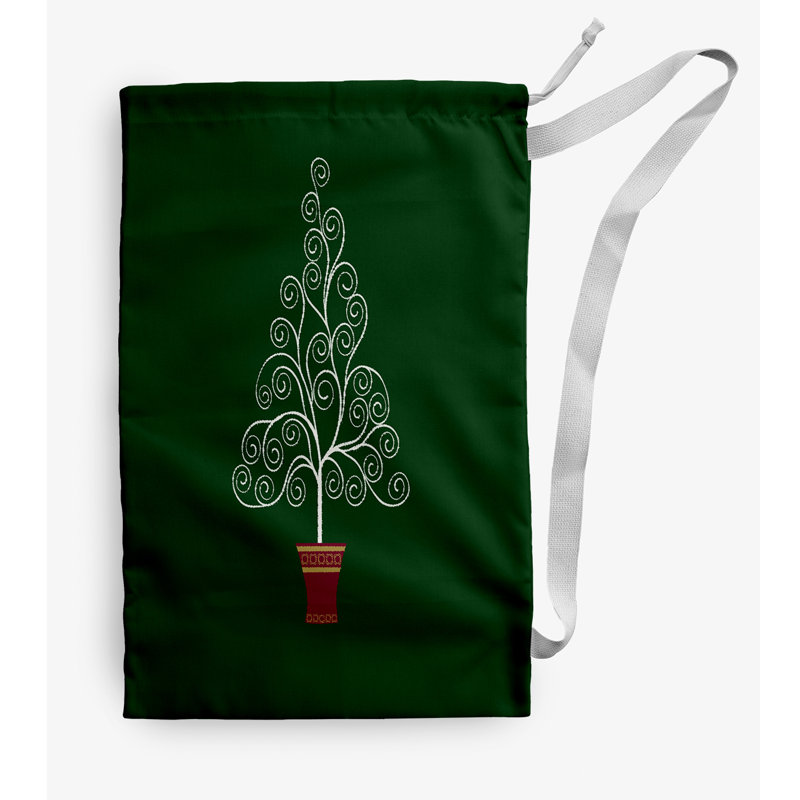 Fabric Laundry Bag with Handles, Green, Small (29" H x 18" W)