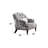 Manito 34" Wide Armchair in Navy/White/Chocolate