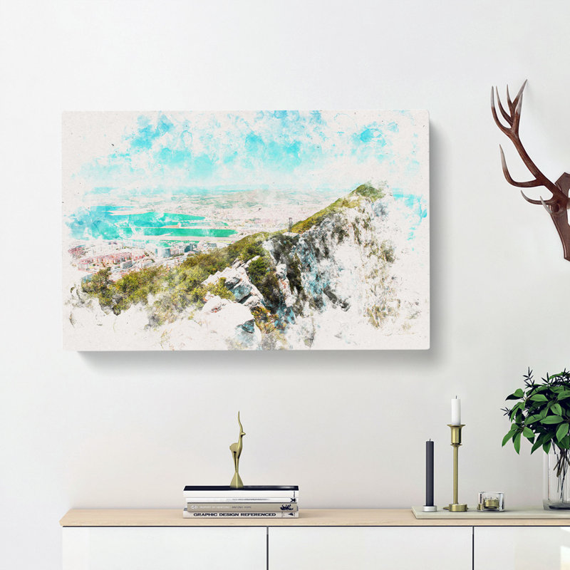 Rock Of Gibraltar Skyline - Wrapped Canvas Print, 60cm H x 91cm W x 4cm D