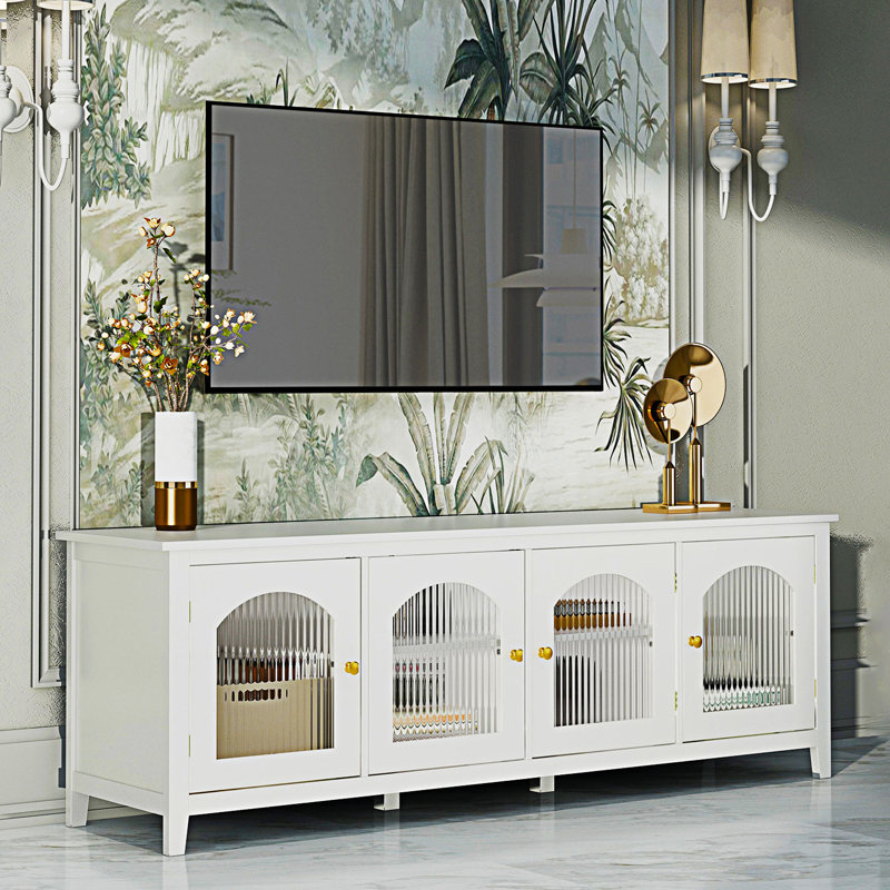 90" TV Stand with Drawers, White Duplicate