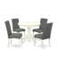 Ensemble de 5 pièces pour 5 pièces comprenant une table de cuisine ronde avec piédestal et 4 chaises de salle à manger Parson en tissu gris, 36 x 36 pouces, lin blanc-1799340583-1799340582-1847808058